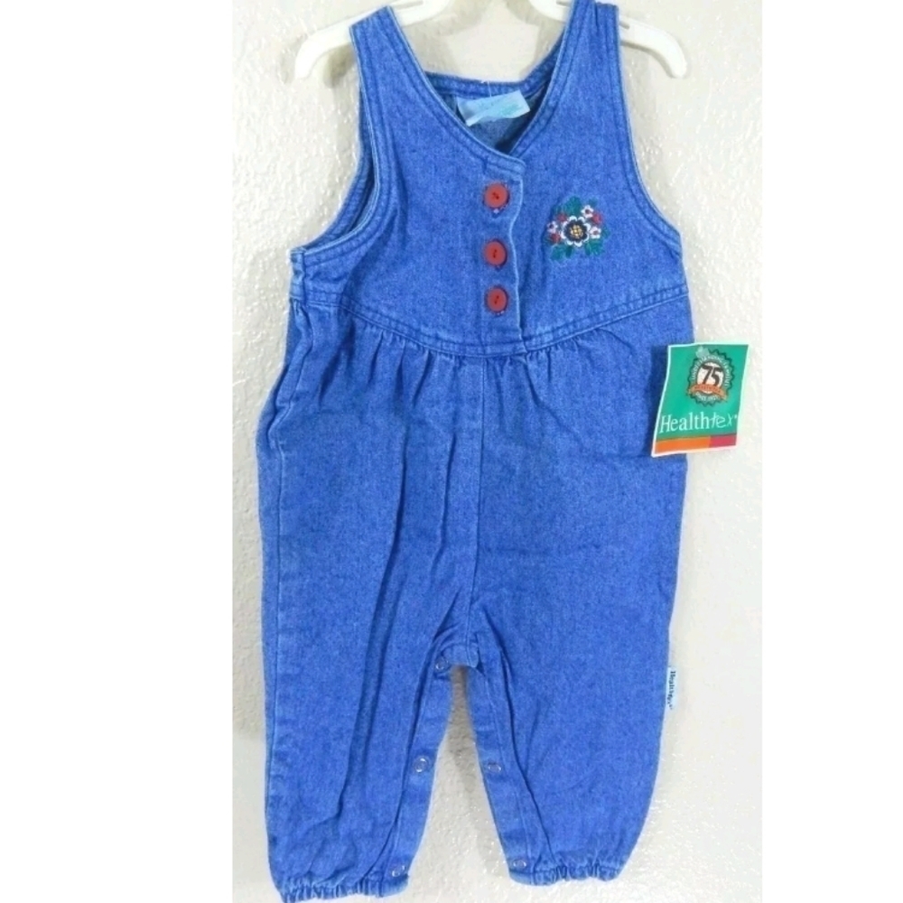Healthtex Vintage Denim Embroidered Overalls